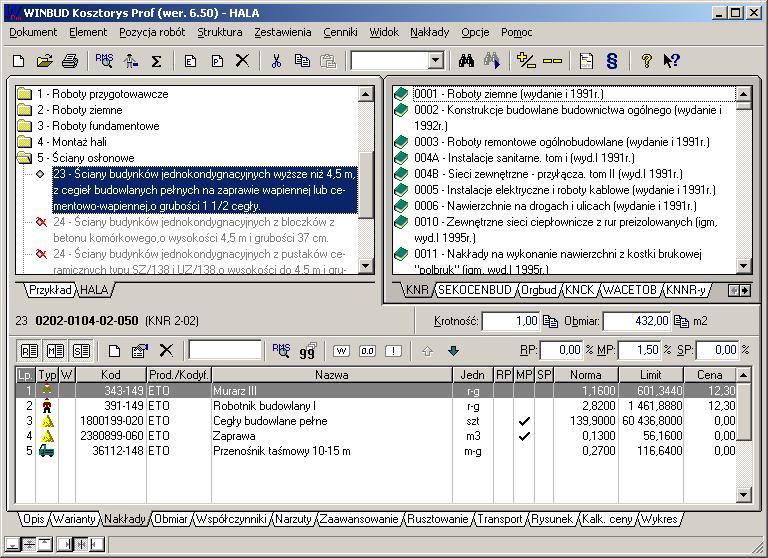 Program do kosztorysowania WINBUD Kosztorys