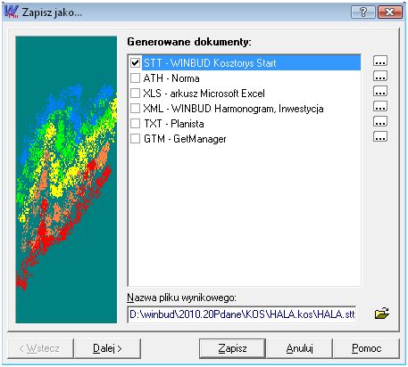 WINBUD 2010.20 Zapisz jako